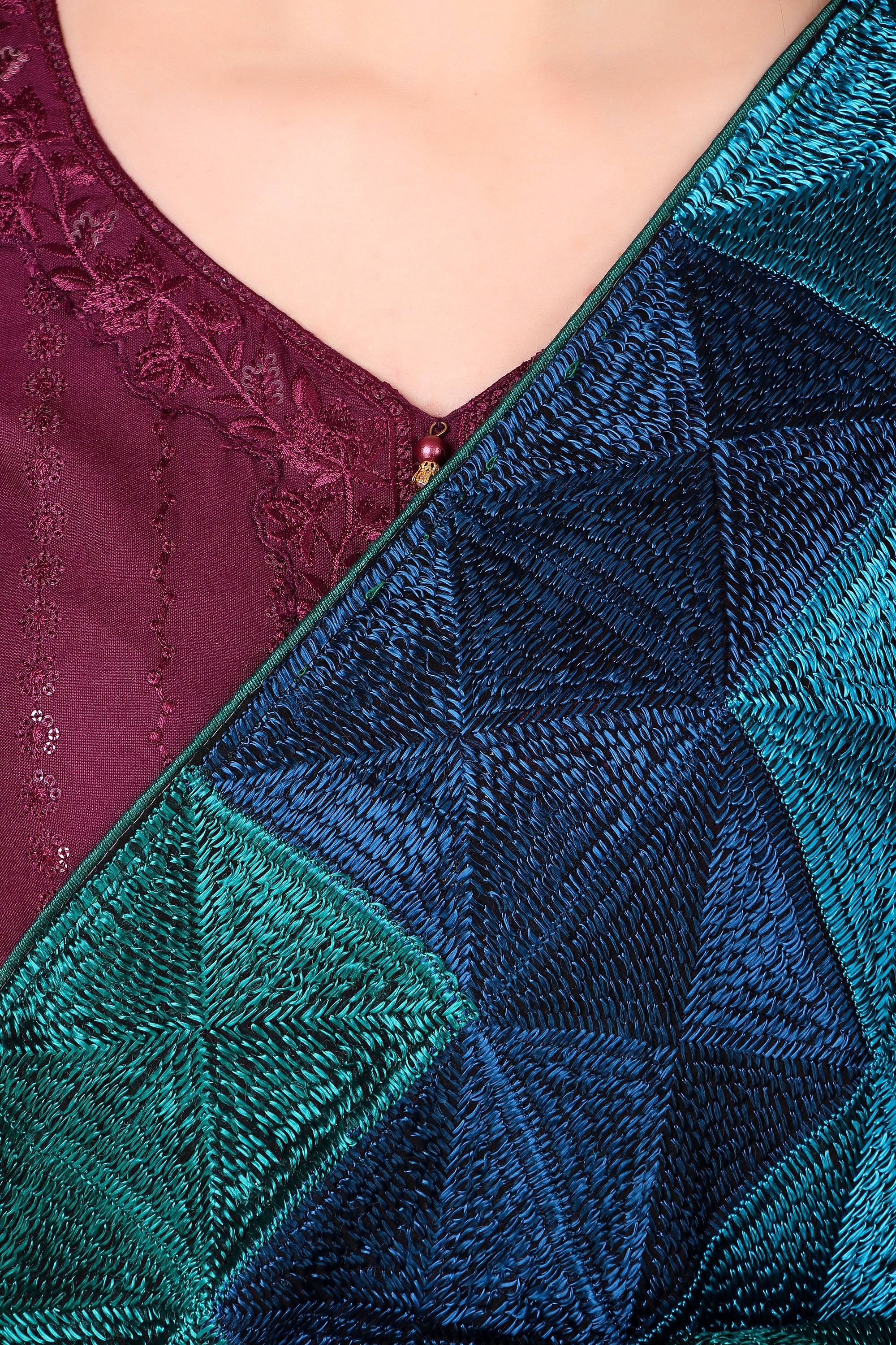 Peacock Toned Phulkari Dupatta